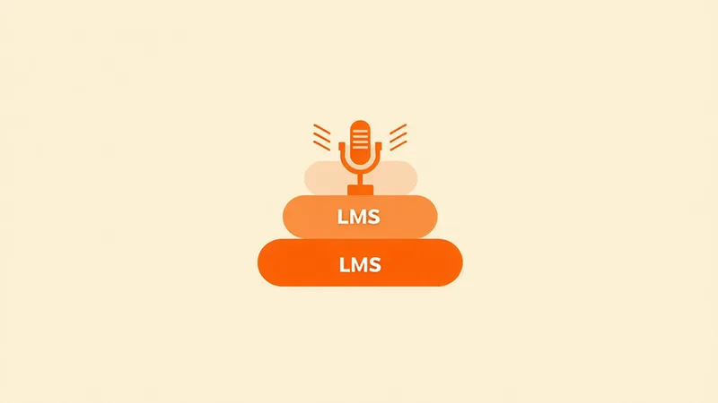 L&D professional reviewing training analytics dashboard with voice AI elements visible